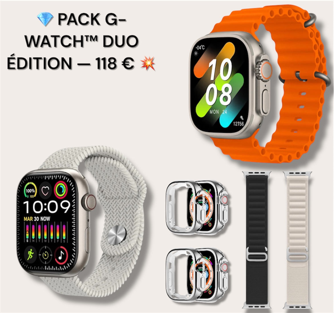 💎 PACK G-WATCH™ DUO ÉDITION — 59€ 💥 (1 achetée + 1 offerte !)